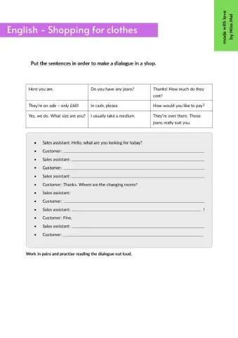 Shopping for clothes