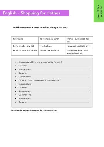 Shopping for clothes