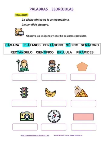 Palabras esdrújulas