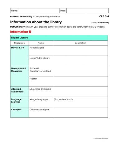 SB-Information about my library--INFO B