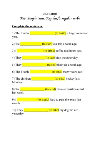 5th grade-Past Simple tense