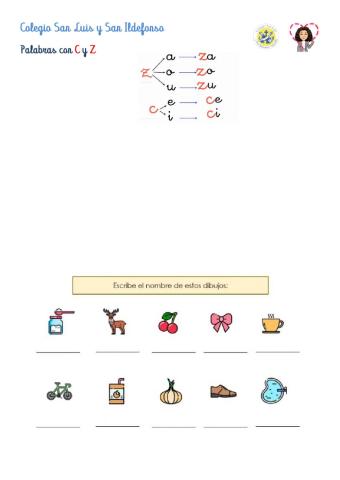 Palabras con za zo zu ce ci