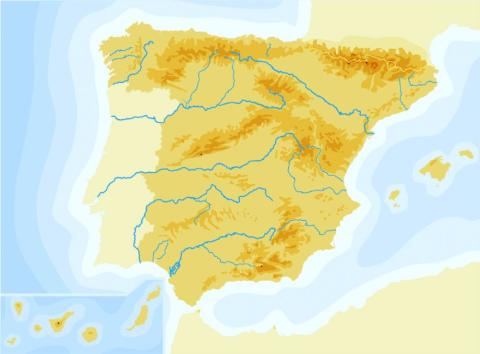 Mapa físico de españa