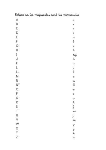 Relaciona majúscules amb minúscules
