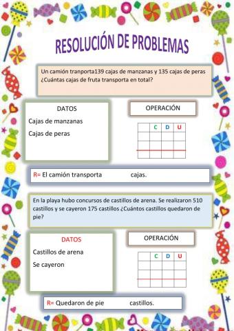 Problemas  con sumas y restas