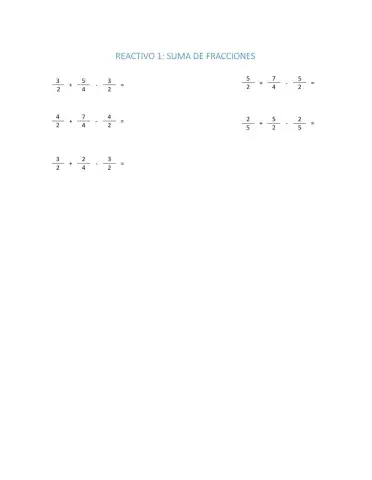 Sumas y resta de fracciones
