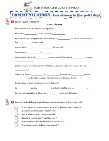 C. Orale Le déjeuner