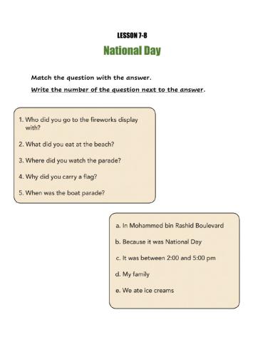 Unit 5 the National day