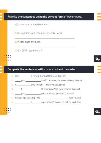 (2T) Grammar - Can and can't