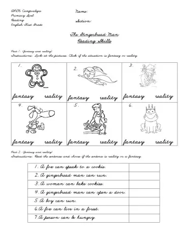 Reading Skills fantasy and reality