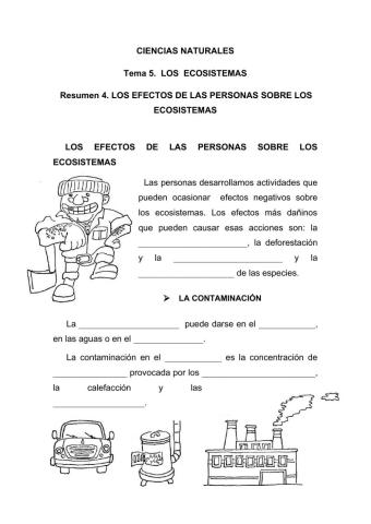 Los efectos de las personas sobre los ecosistemas
