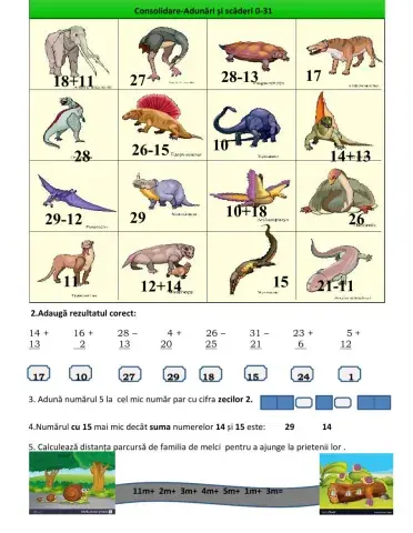 Consolidare Adunări și scăderi 0-31