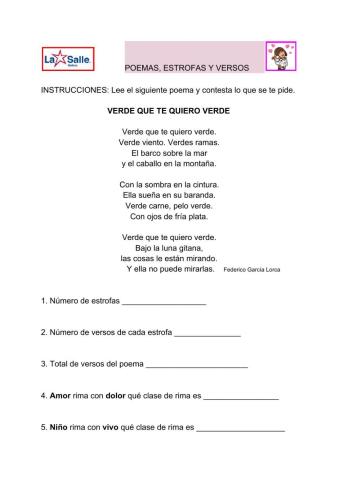 Poema, Estrofa y Versos