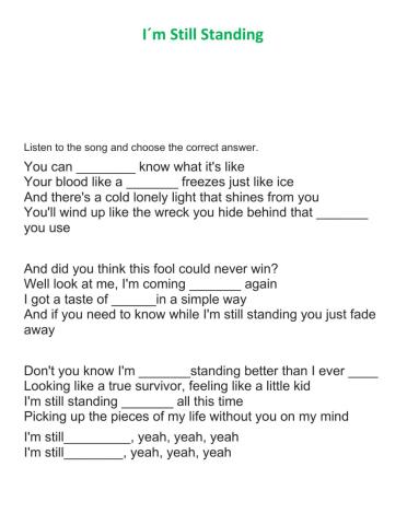 Listening I-m Still Standing