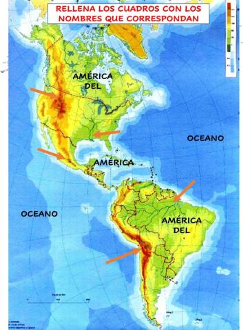 Mapa fisico america (sencillo)