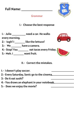 Second Grade Exam -3