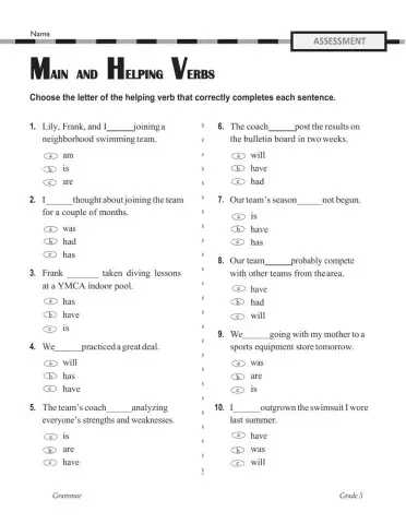 Main & Helping Verbs