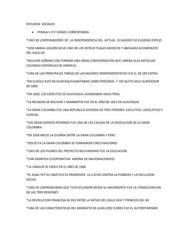 Leccion de estudios sociales