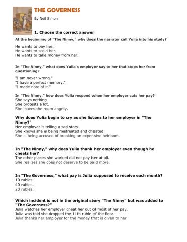 The Governess - The Ninny