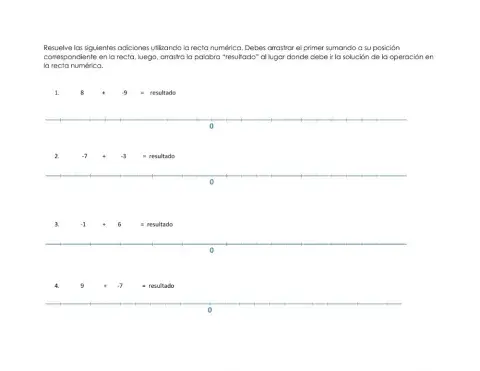 Adición numeros enteros en recta numérica