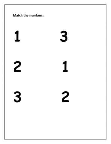 Match numbers up to 3