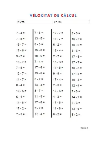 Velocitat de càlcul: restes 4