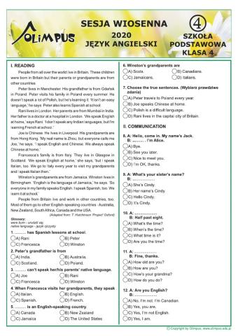 OLIMPUS class 4 spring 2020