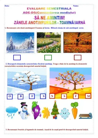 EVALUARE CUNOAȘTEREA MEDIULUI