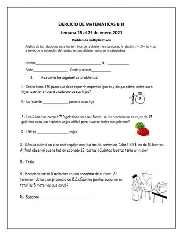 Ejercicio de matemáticas