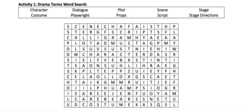 Drama Terms Word Search