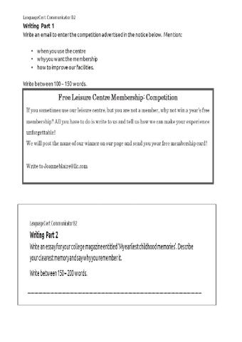 Languacert B2 -Pr. Test 1 -WRITING