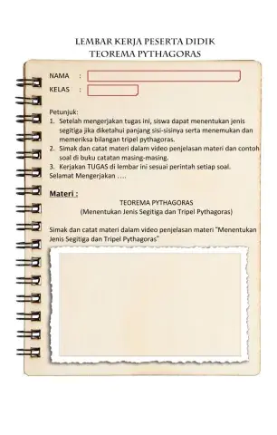 LKPD Teorema Pythagoras - Menentukan Jenis Segitiga dan Tripel Pythagoras