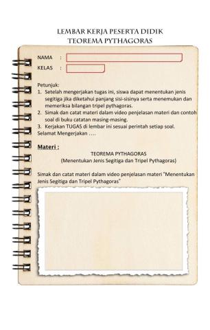 LKPD Teorema Pythagoras - Menentukan Jenis Segitiga dan Tripel Pythagoras