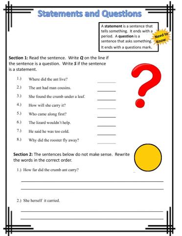 Statements and Questions