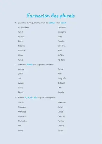 Formación dos plurais