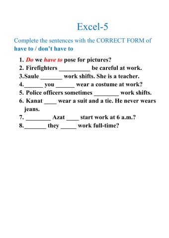 Have to-don't have to