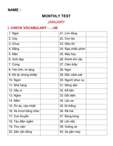 Monthly Test - Jan. - EOW3