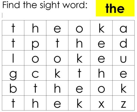 Find the Sight Word :the