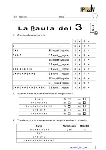Taula del 3