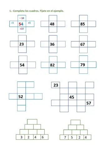 Numeración tabla del 100