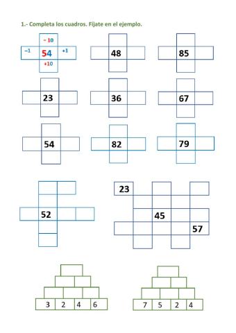 Numeración tabla del 100