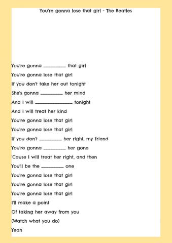 You're Gonna Lose that Girl - The Beatles