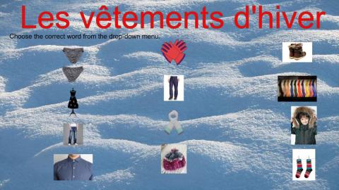 Les vêtements d'hiver: drop down