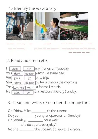 Present Simple Weekly Activities