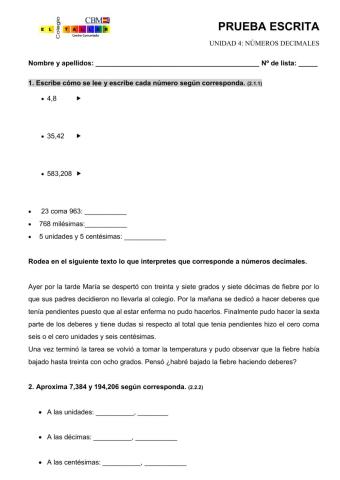 Decimales y porcentajes