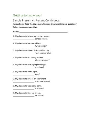 Getting to know you.