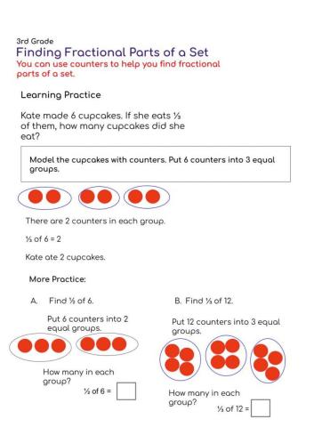 Finding Fractional Parts of a Set page 1
