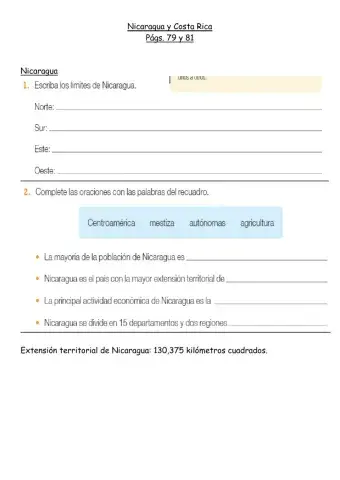 Sociales 4G-Nicaragua y Costa Rica