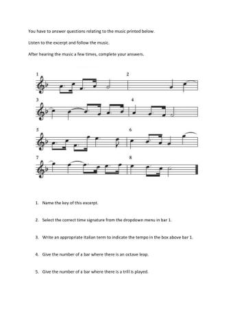 Music - National 5 Practise 16 Literacy