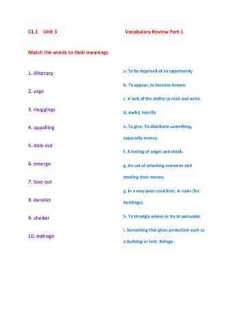 C1.1 Unit 3 Vocabulary Review